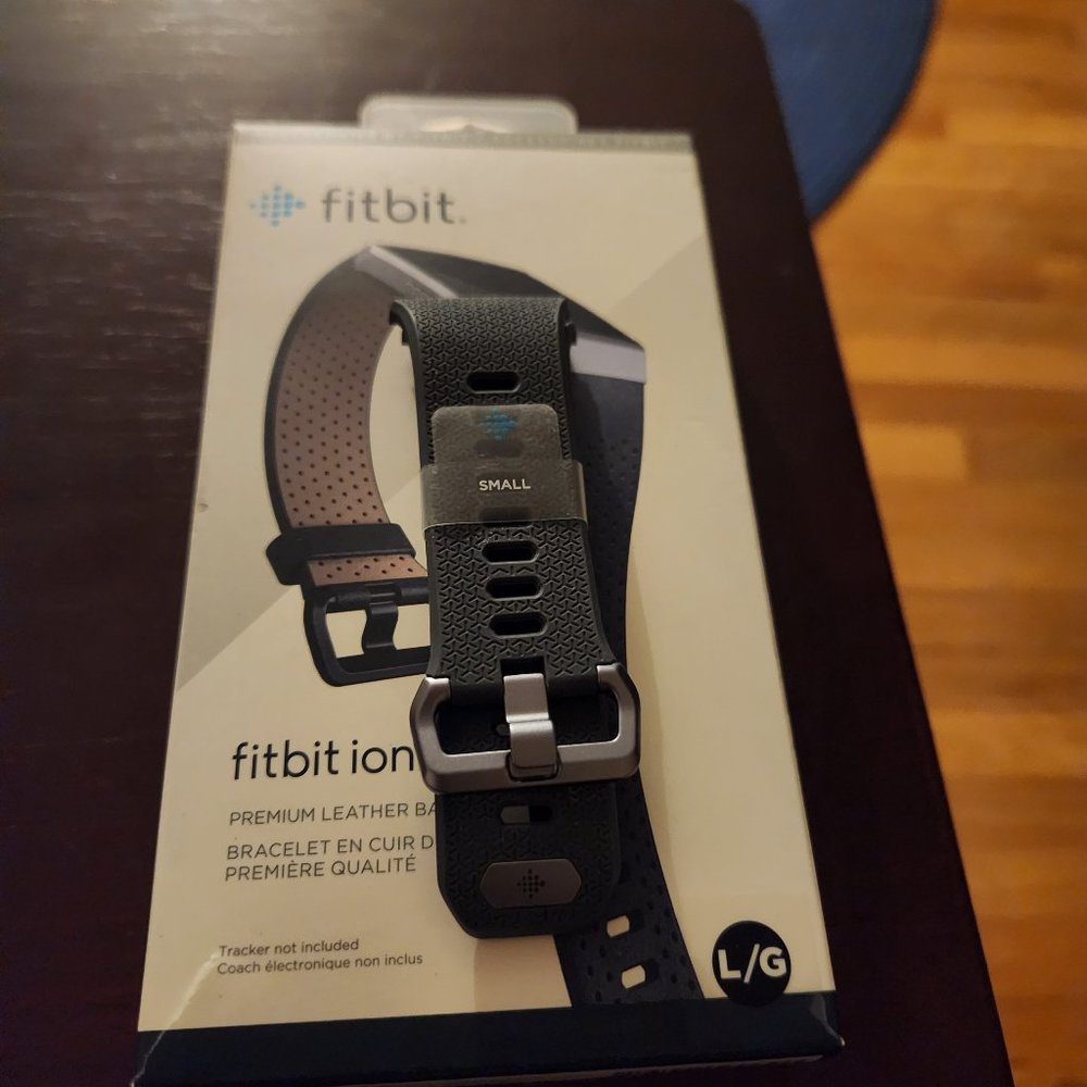 (2) Fitbit ionic leather bands, 1 small and 1 large bands